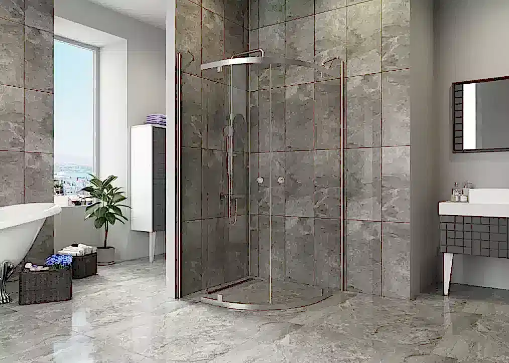 bodrum oval menteşeli duşakabin