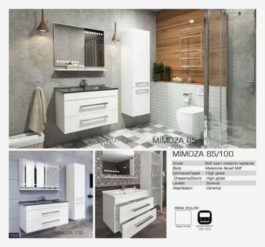 lux mimoza banyo mobilyası