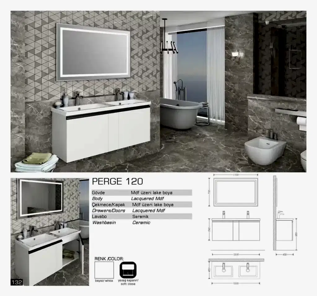 lux perge banyo mobilyası