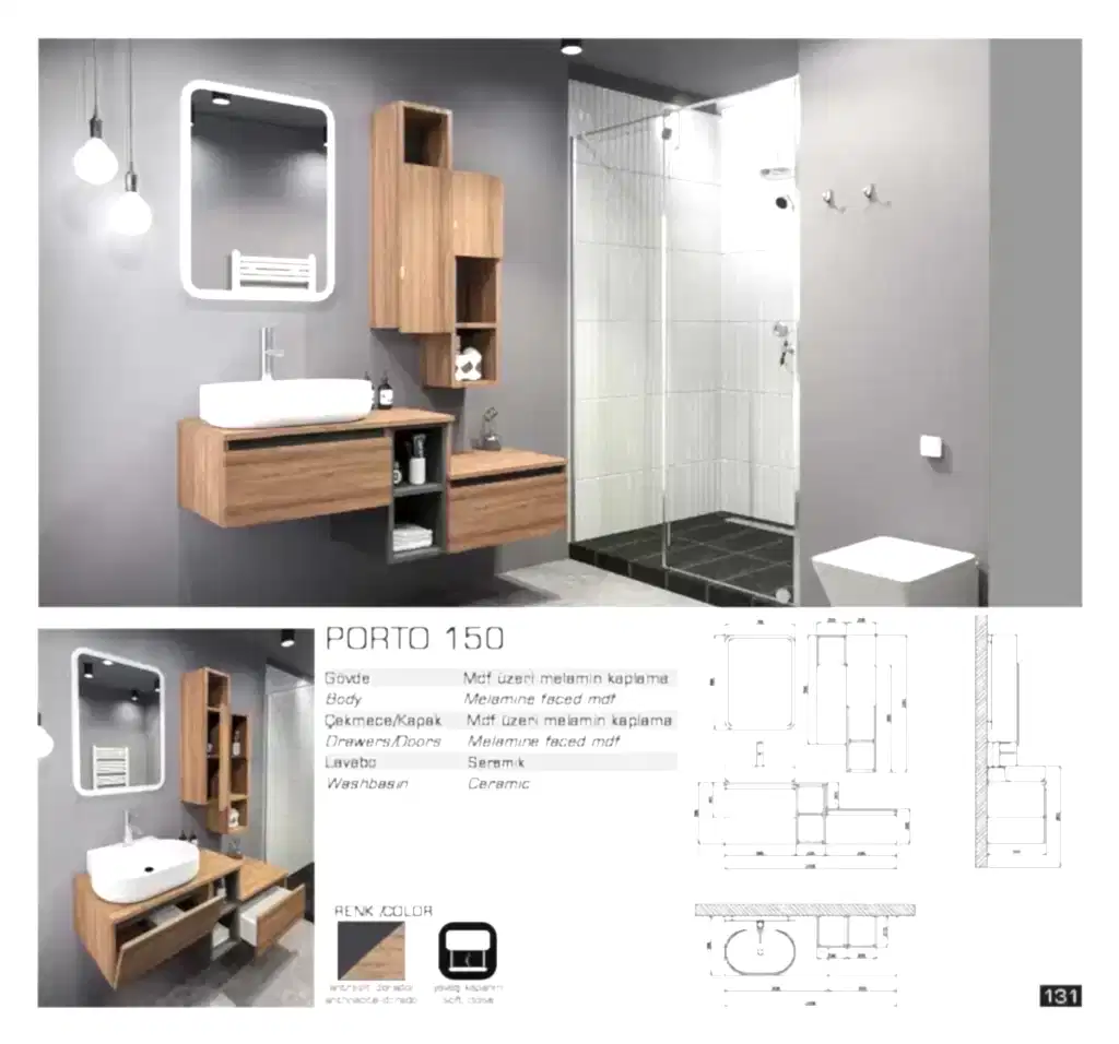 lux porto banyo mobilyası