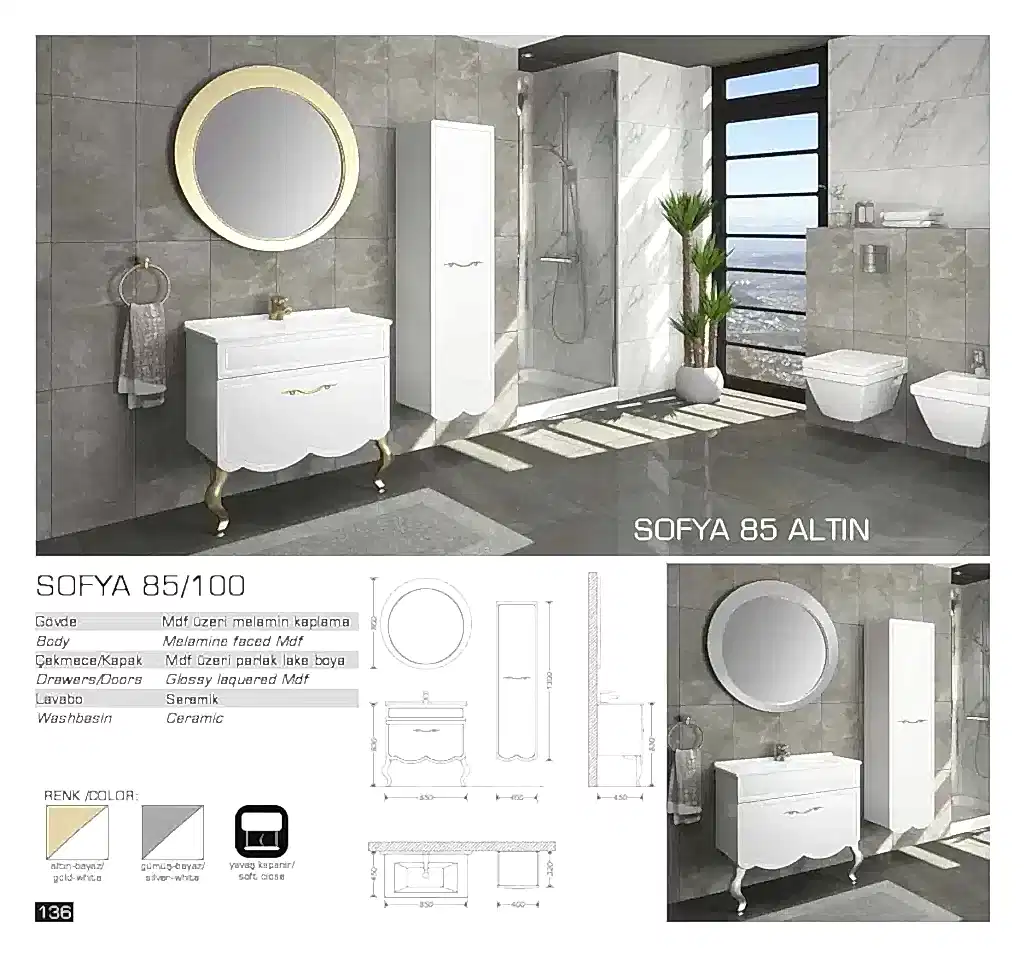 lux sofya banyo mobilyası