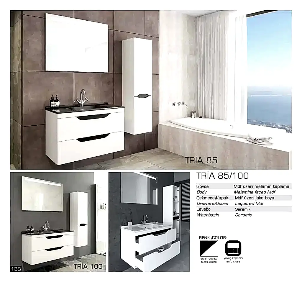 lux tria banyo mobilyasi