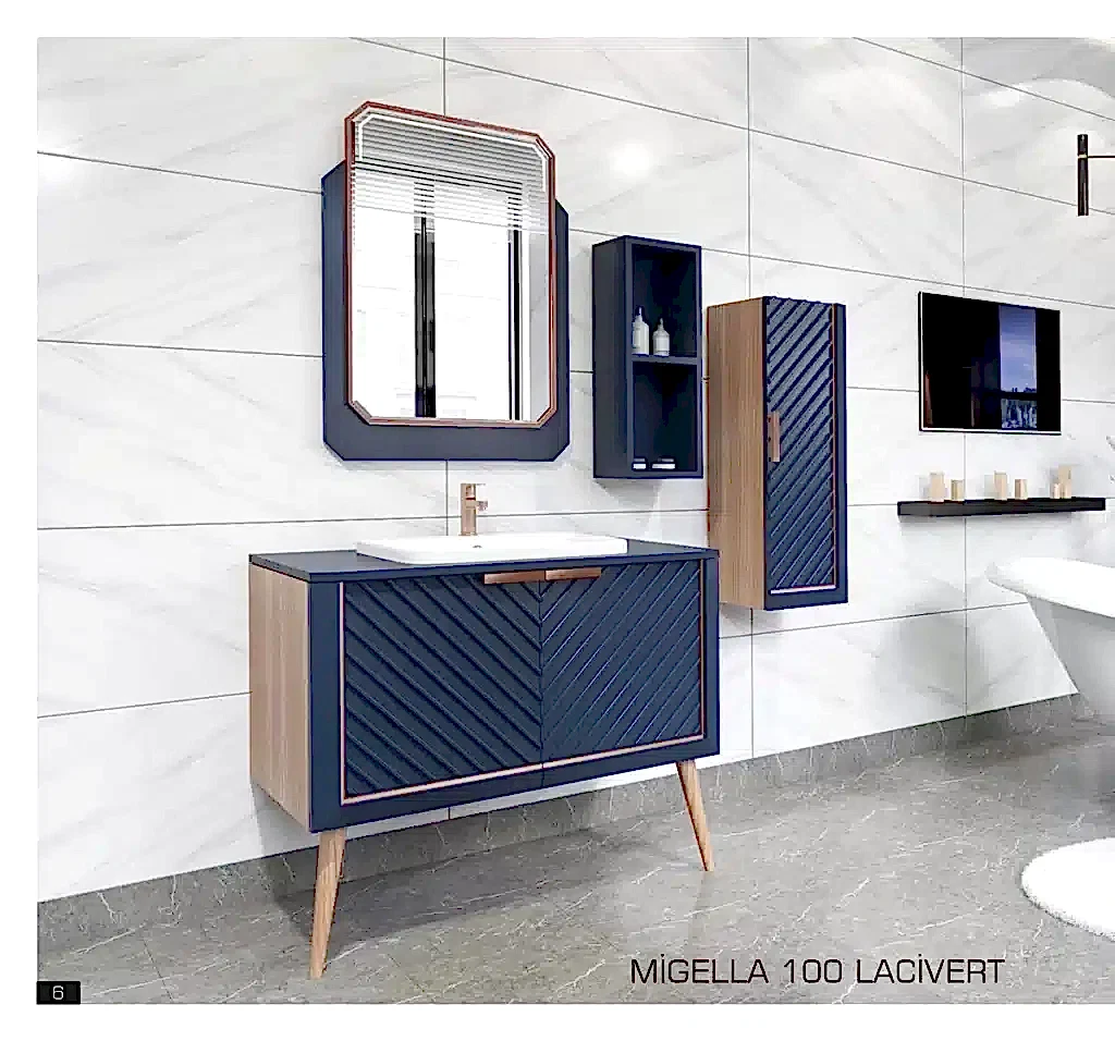 premium migella banyo dolabı lacivert