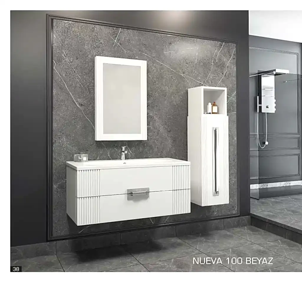premium nueva banyo dolabı beyaz