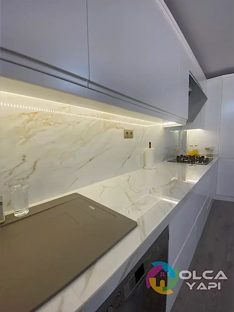 camlica mutfak tadilati proselen tezgah